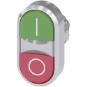 Siemens SIRIUS ACT 3SU10 Series Green, Red Momentary Push Button Head 22 mm Cutout IP66 IP67 IP69K 3SU1051-3AB42-0AK0