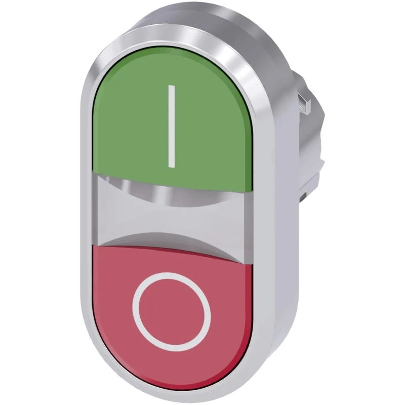 Siemens SIRIUS ACT 3SU10 Series Green, Red Momentary Push Button Head 22 mm Cutout IP66 IP67 IP69K 3SU1051-3AB42-0AK0