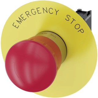 Siemens SIRIUS ACT 3SU11 Series Twist Release Emergency Stop Push Button, Panel Mount, 22mm Cutout, 1 NC 3SU1150-1HB20-1CG0