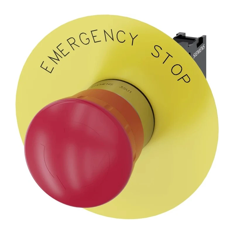 Siemens SIRIUS ACT 3SU11 Series Twist Release Emergency Stop Push Button, Panel Mount, 22mm Cutout, 1 NC 3SU1150-1HB20-1CG0