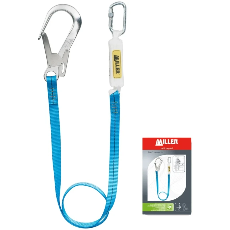 Kaba 2 m Polyester Lanyard Carabiner with Shock Absorber EN 355 Standard 1031452