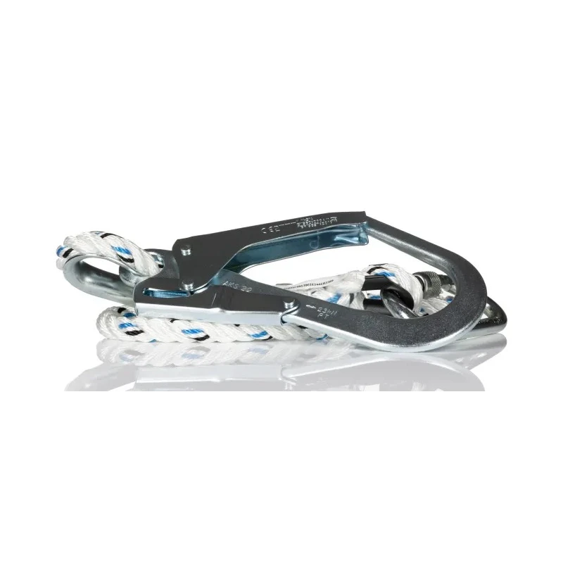 Kaba 1 m Fall Arrest Lanyard with 1 Screwgate Karabiner CS20 and Steel Scaffold Hook 1031453