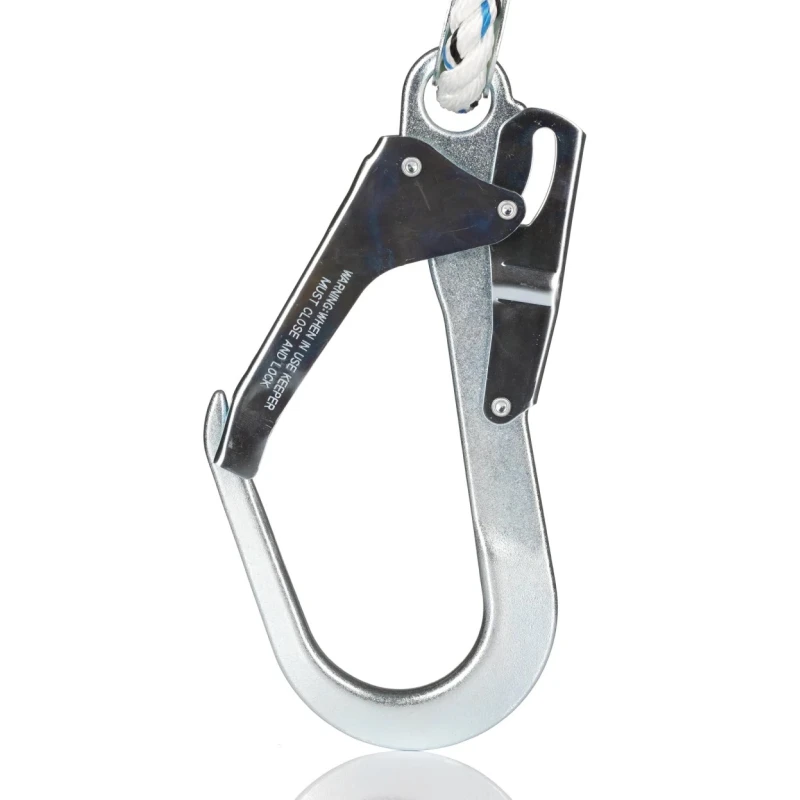 Kaba 1 m Fall Arrest Lanyard with 1 Screwgate Karabiner CS20 and Steel Scaffold Hook 1031453