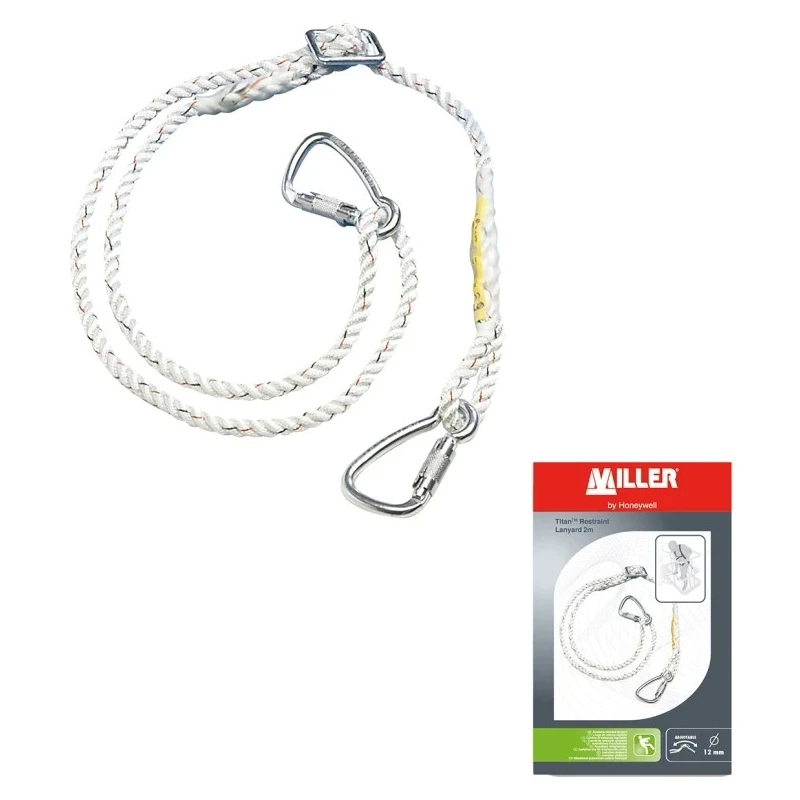 Kaba 2 m Adjustable Polyamide Fall Arrest Lanyard with Twist Lock Carabiner 1031451