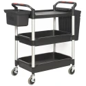 RS PRO Medium Duty 3 Shelf Plastic Castor Trolley 150kg Load Capacity 1100mm Length 490mm Width 1030mm Height 103-8686