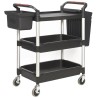 RS PRO Medium Duty 3 Shelf Plastic Castor Trolley 150kg Load Capacity 1100mm Length 490mm Width 1030mm Height 103-8686