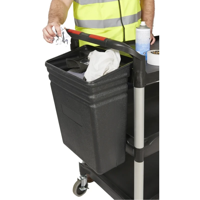 RS PRO Medium Duty 3 Shelf Plastic Castor Trolley 150kg Load Capacity 1100mm Length 490mm Width 1030mm Height 103-8686