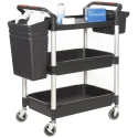 RS PRO Medium Duty 3 Shelf Plastic Castor Trolley 150kg Load Capacity 1100mm Length 490mm Width 1030mm Height 103-8686
