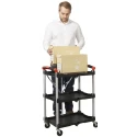 RS PRO Aluminium Frame Folding Castor Trolley with 3 Polypropylene Shelves 670 mm Platform Length 8 kg Load Capacity 103-8687