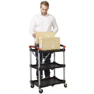 RS PRO Aluminium Frame Folding Castor Trolley with 3 Polypropylene Shelves 670 mm Platform Length 8 kg Load Capacity 103-8687