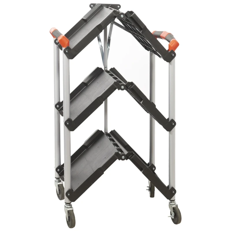 RS PRO Aluminium Frame Folding Castor Trolley with 3 Polypropylene Shelves 670 mm Platform Length 8 kg Load Capacity 103-8687