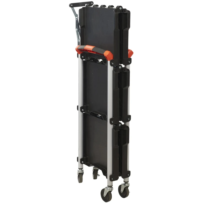 RS PRO Aluminium Frame Folding Castor Trolley with 3 Polypropylene Shelves 670 mm Platform Length 8 kg Load Capacity 103-8687