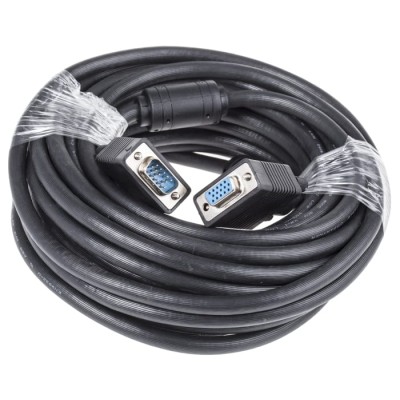Roline Male to Female VGA Cable 10 m Black Polyvinyl Chloride Jacket 300V Series 11 11.04.5360-5