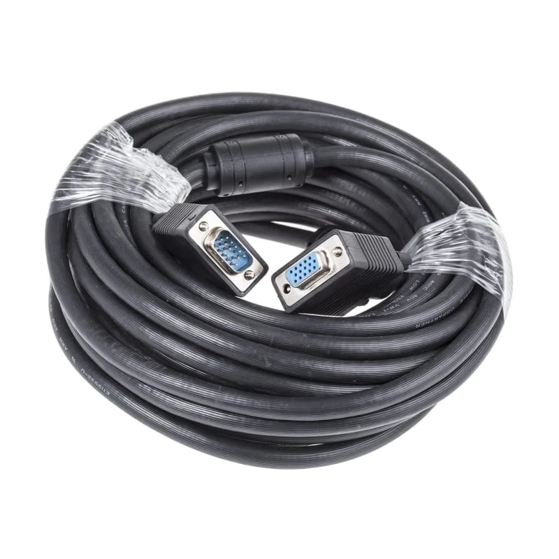 Roline Male to Female VGA Cable 10 m Black Polyvinyl Chloride Jacket 300V Series 11 11.04.5360-5