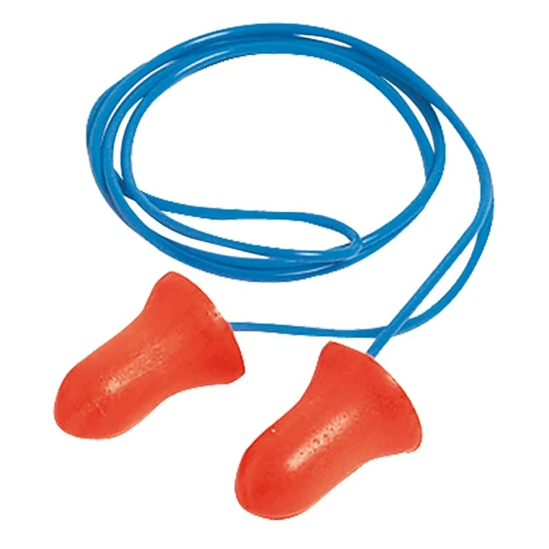 Honeywell Safety Red, Blue Disposable Corded Ear Plugs 37dB SNR, 100 Pairs 3301130