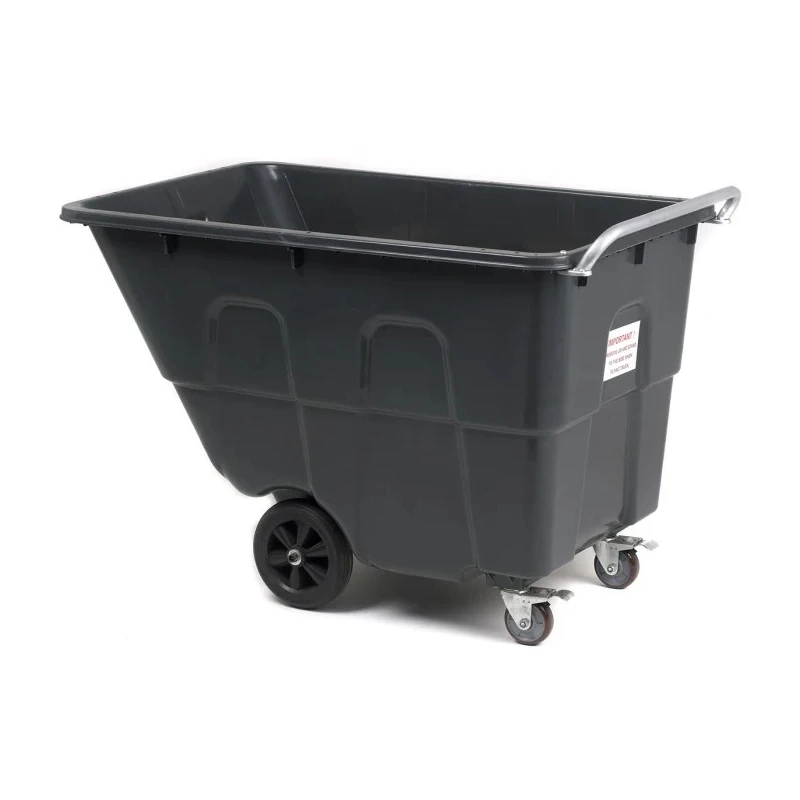 RS PRO Polypropylene 2 Fixed + 2 Swivel Truck with Brakes, 450 L Load Capacity, 925 mm Height, 230 mm Rubber Wheels 103-8700