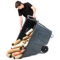 RS PRO Polypropylene 2 Fixed + 2 Swivel Truck with Brakes, 450 L Load Capacity, 925 mm Height, 230 mm Rubber Wheels 103-8700