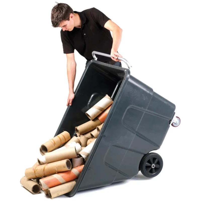 RS PRO Polypropylene 2 Fixed + 2 Swivel Truck with Brakes, 450 L Load Capacity, 925 mm Height, 230 mm Rubber Wheels 103-8700