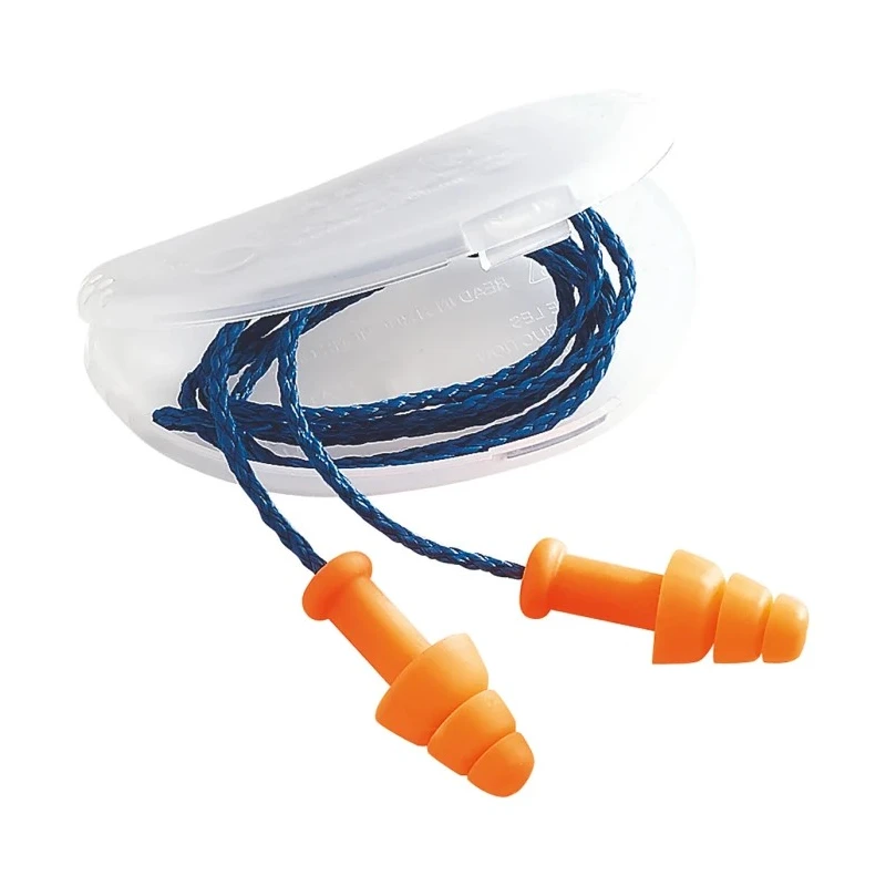 Honeywell Safety Orange Reusable Corded Ear Plugs 30 dB SNR Thermoplastic Elastomer 50 Pairs 1011239