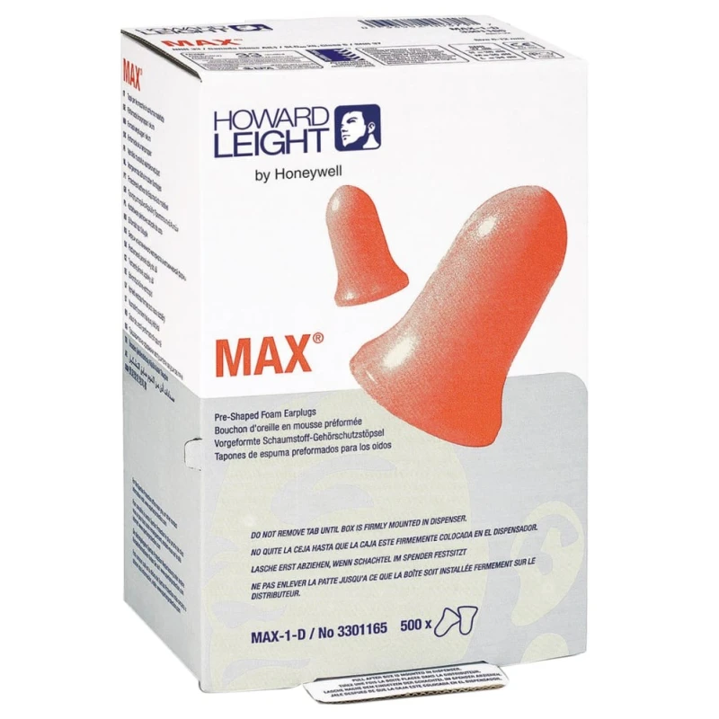 Honeywell Safety Max LS-500 Series Red Disposable Ear Plugs 37 dB Rated Pack of 500 3301165