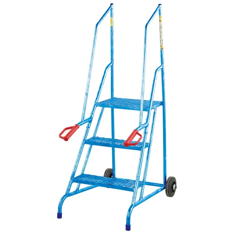 RS PRO 3 Tread Steel Steps Blue 750mm Platform Height, 1.46m Overall Height, 18kg Weight 103-8702