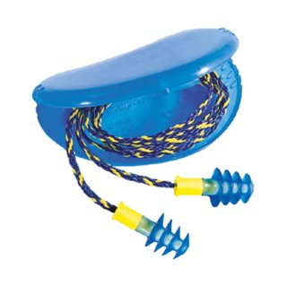 Honeywell Safety Yellow Blue Reusable Corded Ear Plugs 28 dB Single Number Rating 1011282