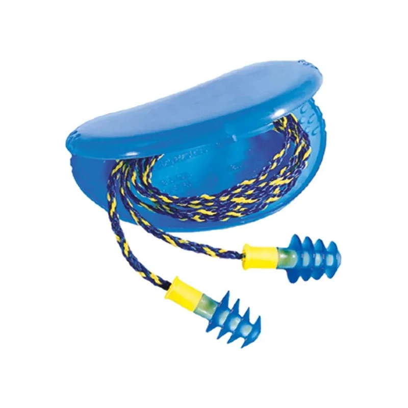 Honeywell Safety Yellow Blue Reusable Corded Ear Plugs 28 dB Single Number Rating 1011282