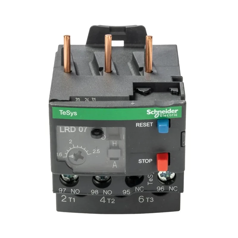 Schneider Electric Overload Relay 1 NO/1 NC, 1.6-2.5 A FLC Motor Rating, 750 W Power Rating, 690V AC Contact Voltage LRD07
