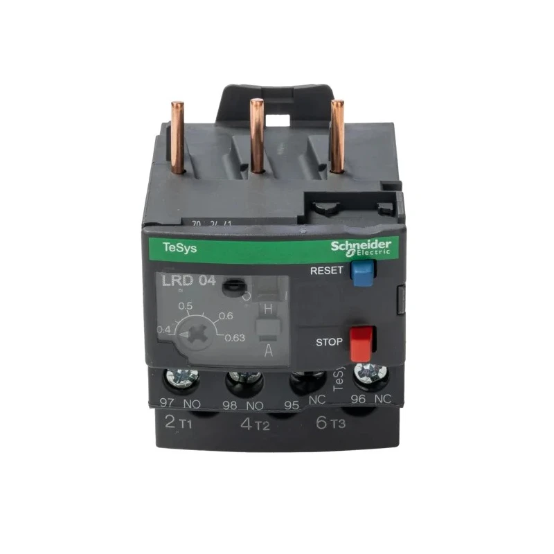 Schneider Electric Overload Relay 1 NO/1 NC Direct Mount, 0.4A-0.63A Adjustable, 630mA Contact Rating, 180 W, 690V LRD04