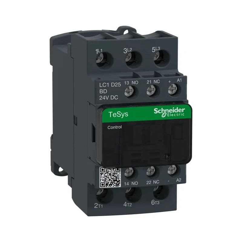 Schneider Electric Motor Control Contactor 24V DC Coil 3-Pole 25A 11 kW LC1D 