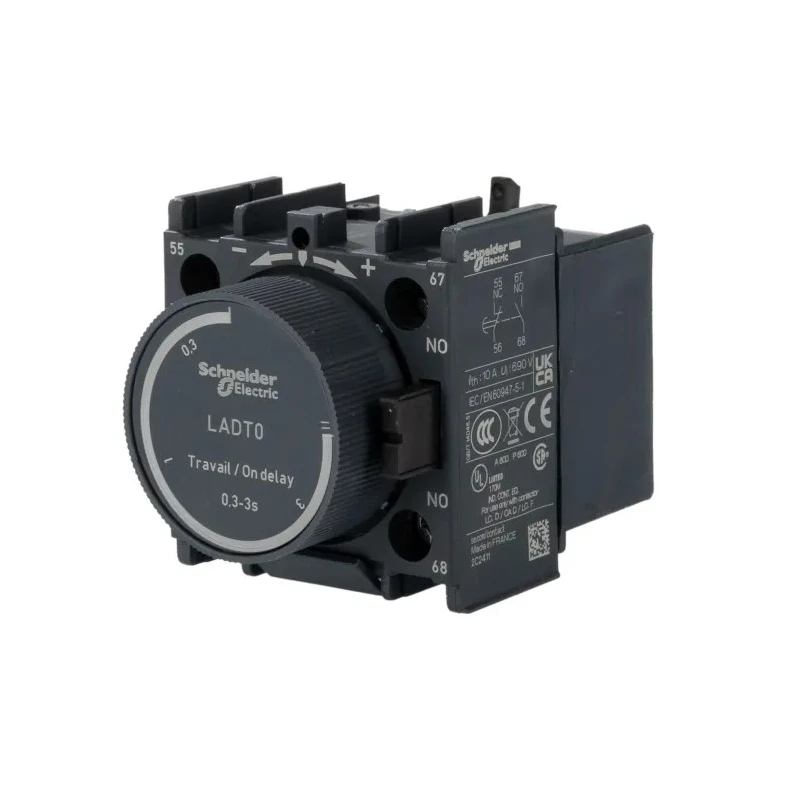 Schneider Electric TeSyS D Time Delay Auxiliary Contact Block 690V, 10A, On Delay 0.1-3s LADT0