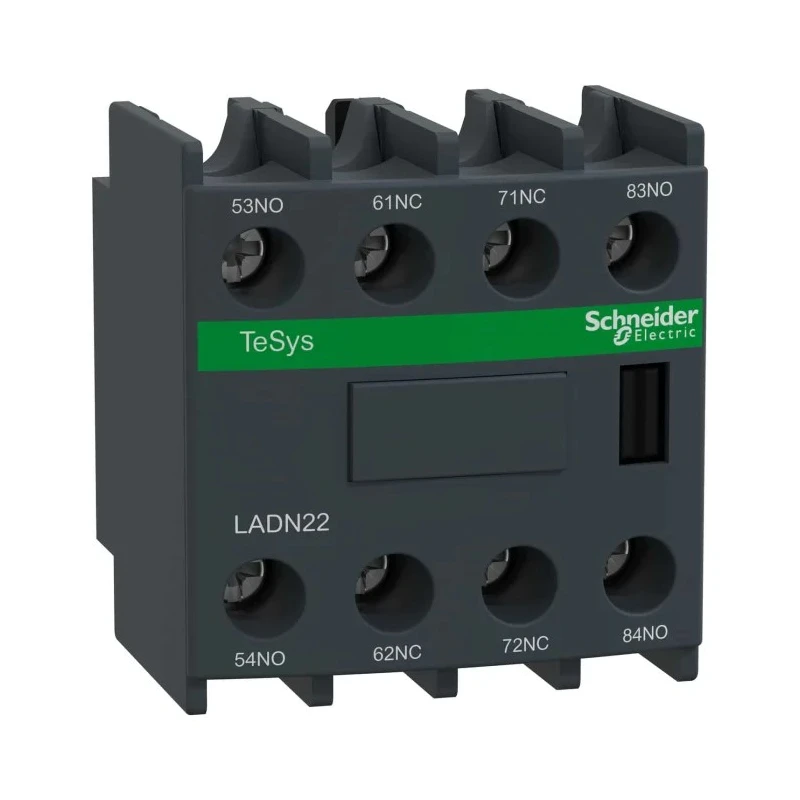Schneider Electric Auxiliary Contact Block, 4 Contact, 2 NC/2 NO, Front Mount, 10 A, 690V AC, LADN22