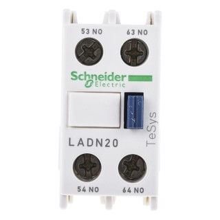 Schneider Electric Auxiliary Contact Block, 2 Contacts 2 NO, Front Mount, 10 A Current, 690 V LADN20