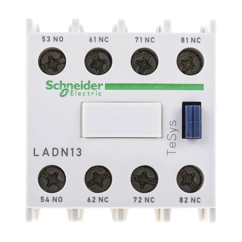 Schneider Electric Auxiliary Contact Block, 4 Contact, 1 NO/3 NC, Front Mount, 10 A, 690V AC, LADN13