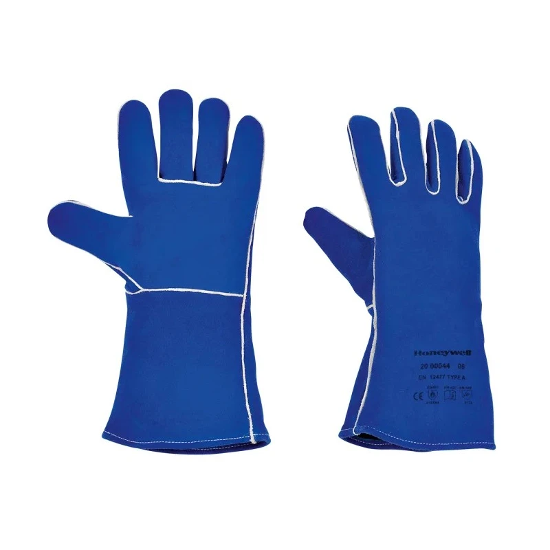 North Welding Gloves Blue Cowhide Split Leather, Cotton Fleece Lined, Size 10, Leather Coating 2000044-10
