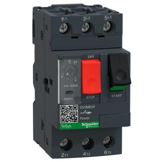 Schneider Electric Motor Protection Circuit Breaker 0.4-0.63A, 690V, 3 Poles, Thermal Magnetic, IP20 GV2ME