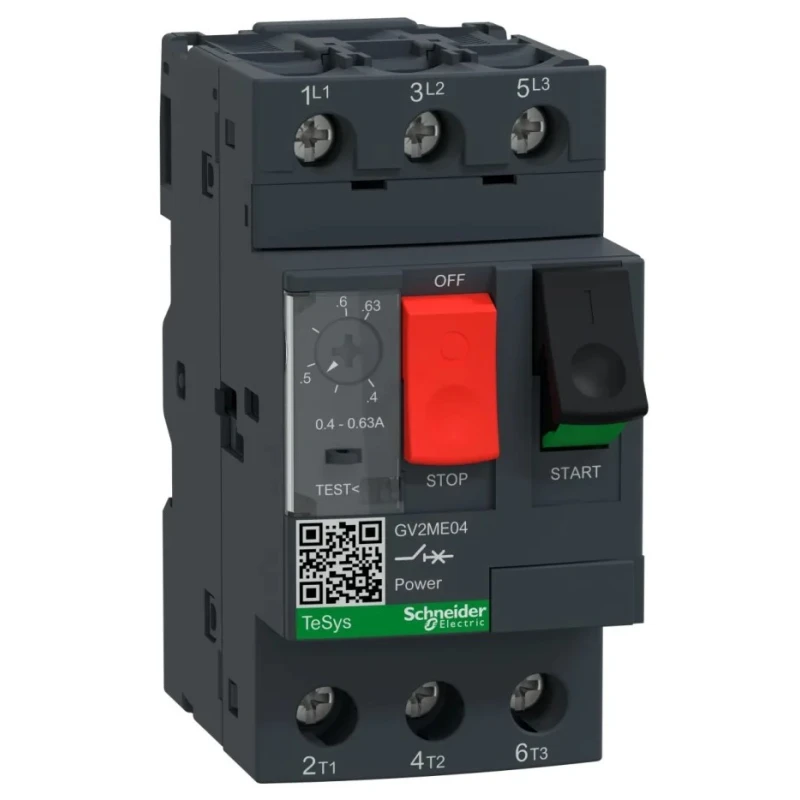 Schneider Electric Motor Protection Circuit Breaker 0.4-0.63A, 690V, 3 Poles, Thermal Magnetic, IP20 GV2ME