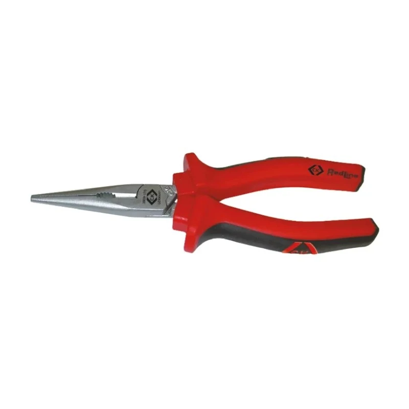 CK Long Nose Plier Serrated, Ergonomic Handle, 170mm Overall Length, 75mm Jaw Length, Matt Chrome Finish, Chrome 104-4685