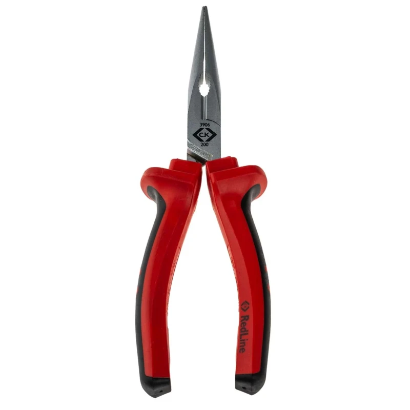 CK 3-Piece Long Nose Plier Serrated, 200mm Overall Length, 75mm Jaw Length, Soft Grip Ergonomic Handle 104-4663