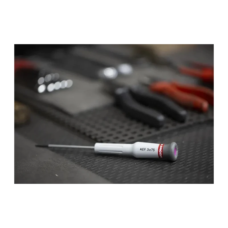 Facom Precision Screwdriver with 75 mm Blade and 168 mm Overall Length AEF.3X75