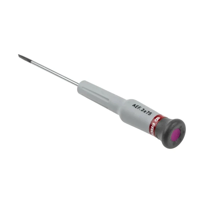 Facom Precision Screwdriver with 75 mm Blade and 168 mm Overall Length AEF.3X75