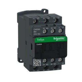 Schneider Electric CAD Contactor 24V DC Coil 5-Pole 10A Contact Current 5.4W Power Rating CAD50BD