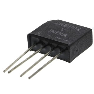 Vishay Bridge Rectifier, 200 V Peak Reverse Voltage, 63 A Surge Current, 2 A Forward Current, 4-Pin Single Phase VS-2KBP02