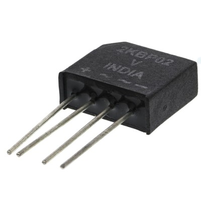 Vishay Bridge Rectifier, 200 V Peak Reverse Voltage, 63 A Surge Current, 2 A Forward Current, 4-Pin Single Phase VS-2KBP02