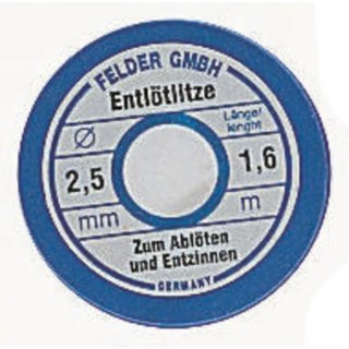 Felder Lottechnik De-Soldering Braid Lead Free No Clean 2.5mm Width 1.6m Length 27.162.50037