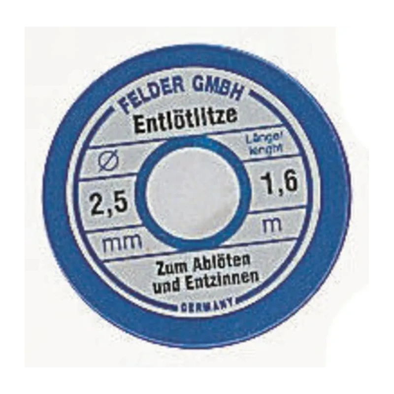Felder Lottechnik De-Soldering Braid Lead Free No Clean 2.5mm Width 1.6m Length 27.162.50037