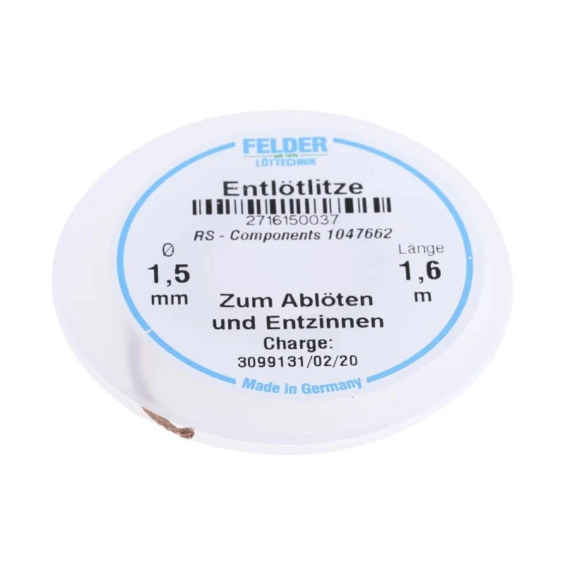 Felder Lottechnik Lead Free No Clean De-Soldering Braid 1.5mm Width 1.6m Length 27.161.50037