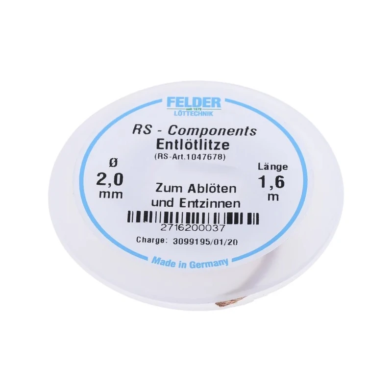 Felder Lottechnik Lead Free No Clean De-Soldering Braid 2 mm Width 1.6 m Length 27.162.00037