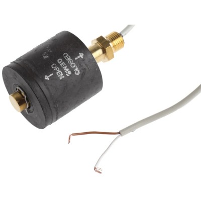 Gems Sensors Vertical, Horizontal Float Switch with 1 m Cable, Relay Output, Brass Housing, 220 V AC Max, 200 V DC 011-1900