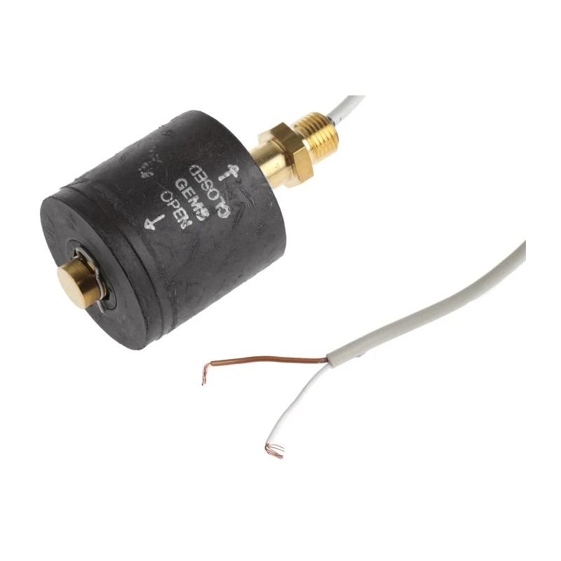 Gems Sensors Vertical, Horizontal Float Switch with 1 m Cable, Relay Output, Brass Housing, 220 V AC Max, 200 V DC 011-1900